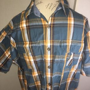 Woolrich XL Plaid Button Front Short Sleeve Fall